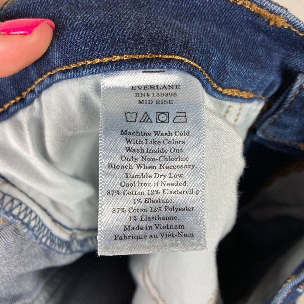 Everlane The Authentic Stretch Mid-Rise Skinny Ankle Jeans Size 29 Blue Stretch - Picture 7 of 9